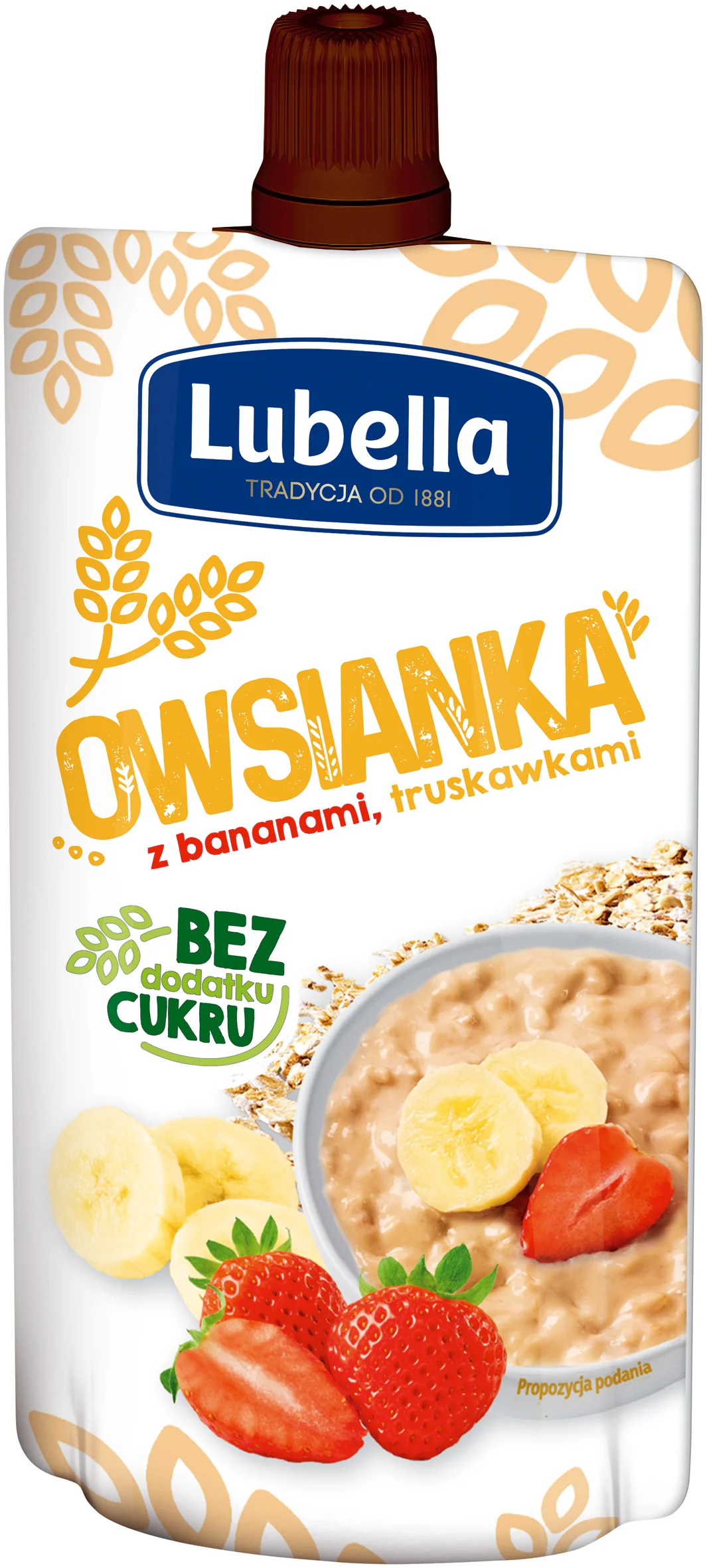 Lubella owsianka z bananami i truskawkami, 100 g