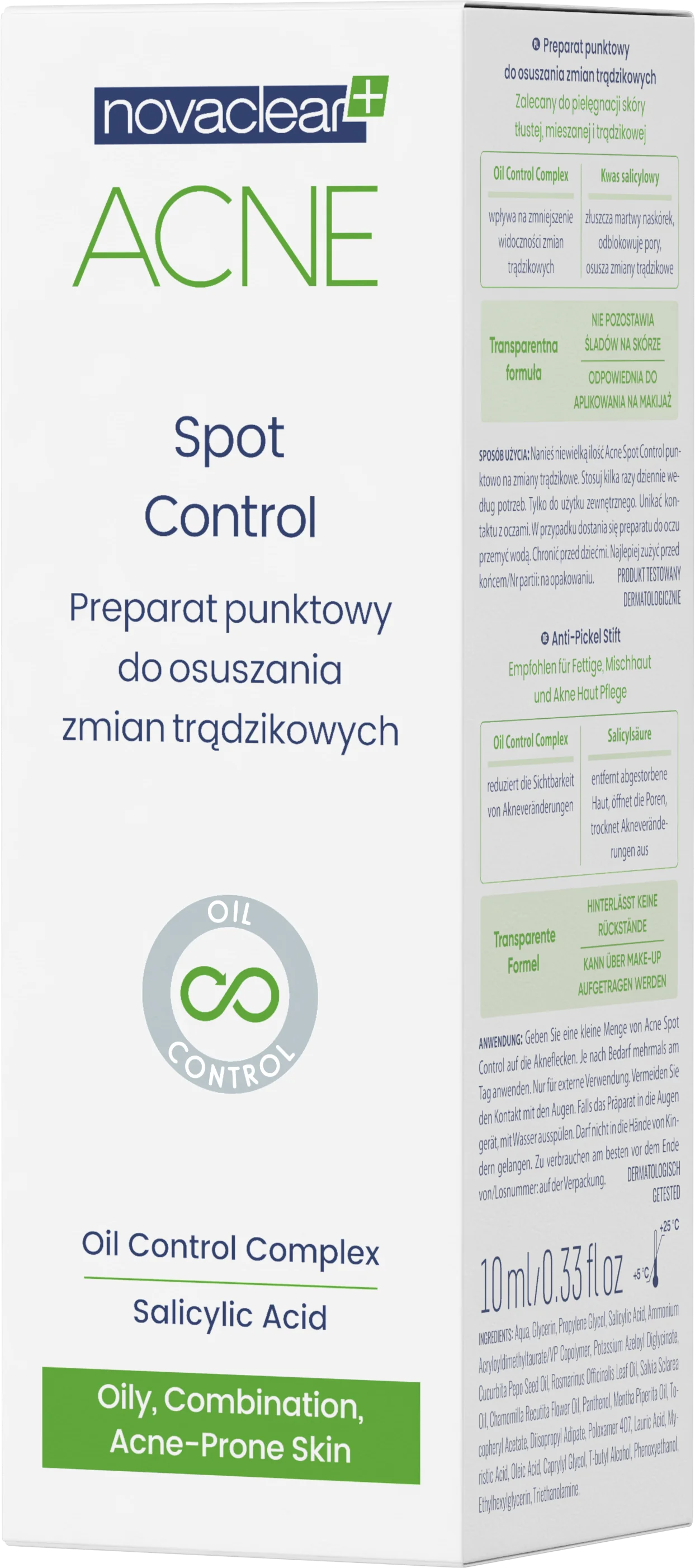 Novaclear Acne preparat punktowy do osuszania zmian trądzikowych, 10 ml