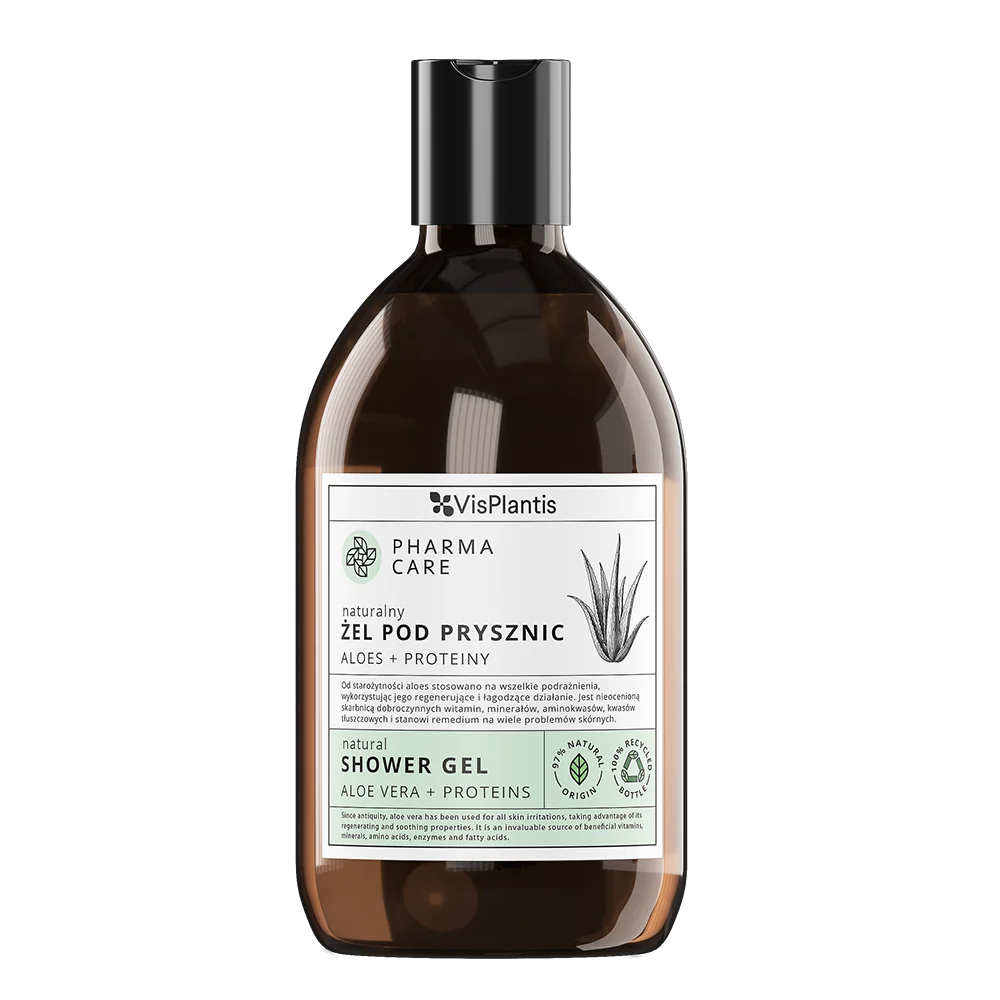 VisPlantis Pharma Care naturalny żel pod prysznic Aloes + proteiny, 500 ml
