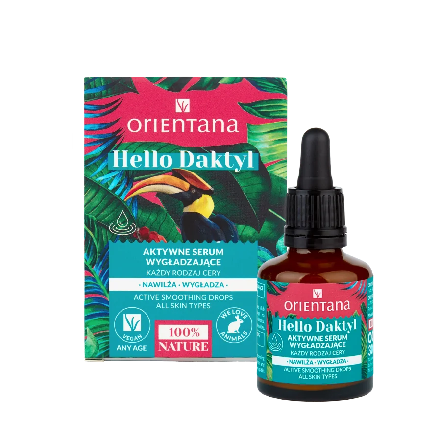 Orientana Hello Daktyl aktywne serum wygładzające do twarzy, 30 ml. Data ważności: 31.10.2026