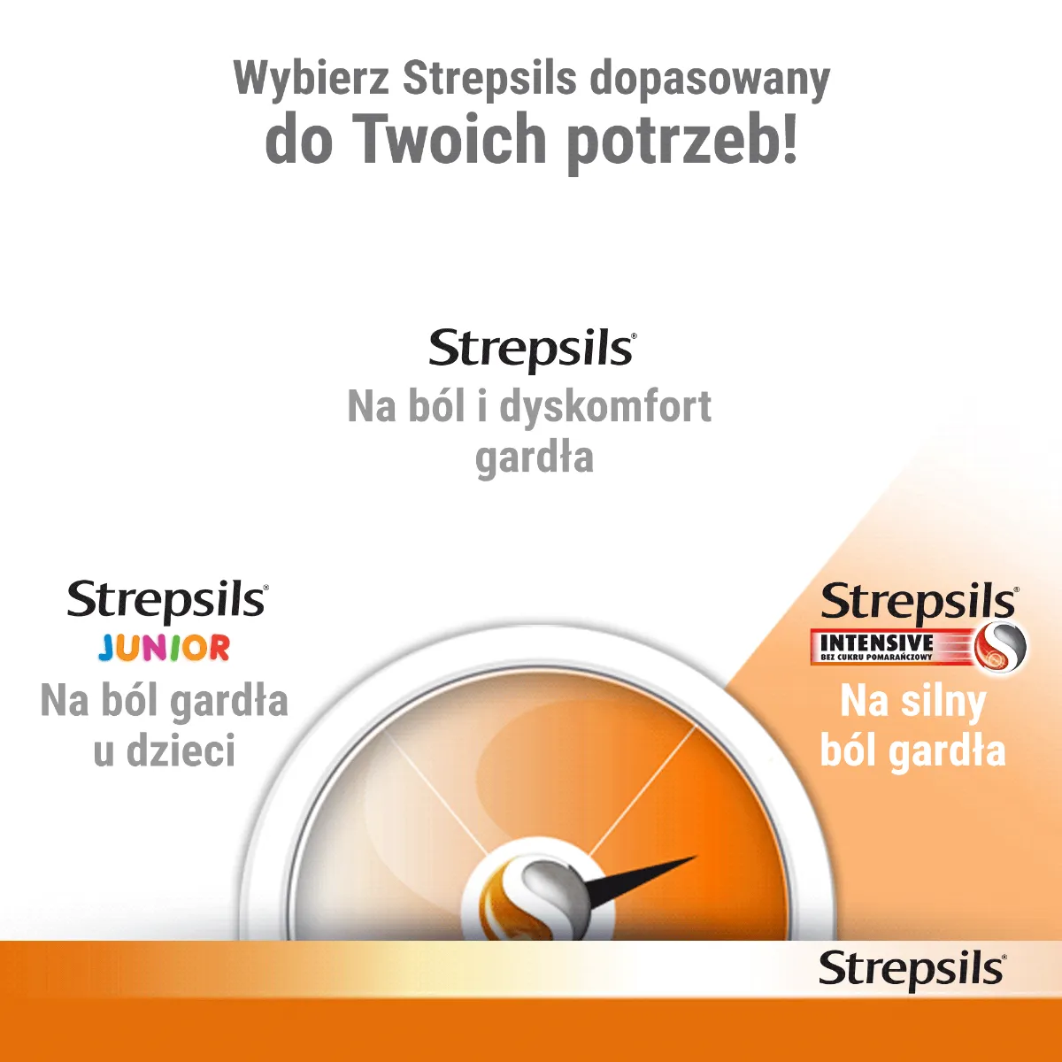 Strepsils Intensive, 8,75 mg, bez cukru, smak pomarańczowy, 16 pastylek 