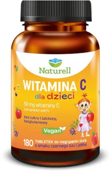 Naturell Witamina C dla dzieci, tabletki do rozgryzania i żucia