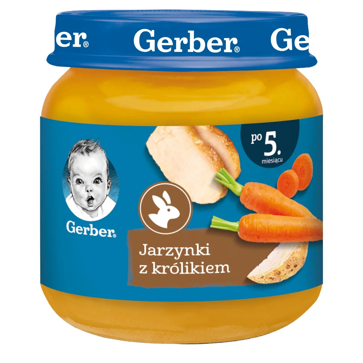 Gerber obiadek jarzynki z królikiem dla niemowląt po 5 miesiącu życia, 125 g