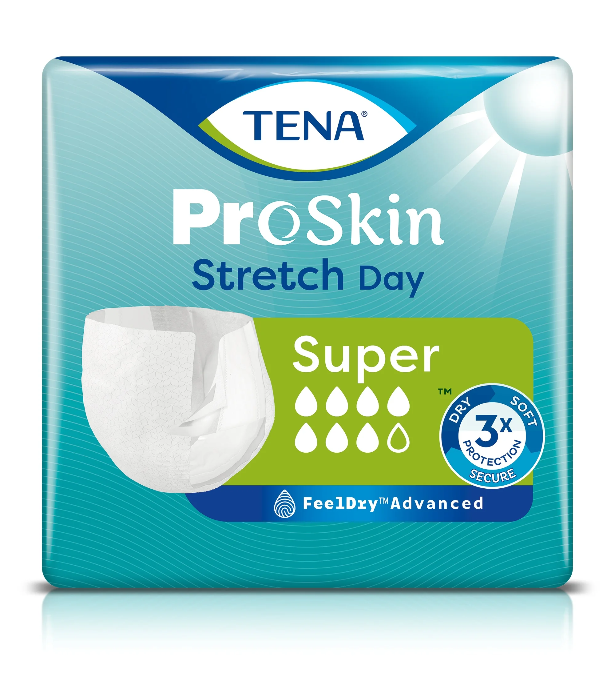 TENA ProSkin Stretch Super Day pieluchomajtki elastyczne z rzepami, rozmiar L, 10 sztuk