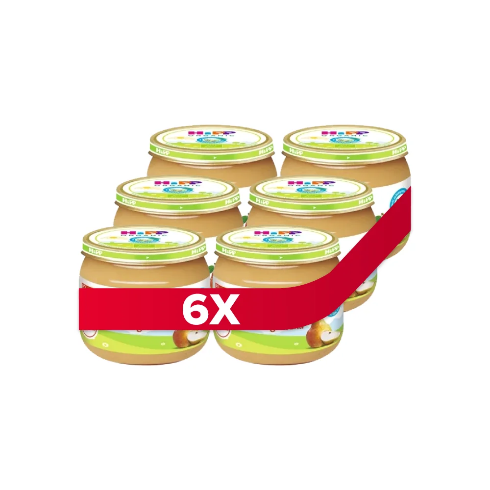 HiPP BIO od pokoleń deserek owocowy pierwsza gruszka po 4 miesiącu, 6 x 80 g