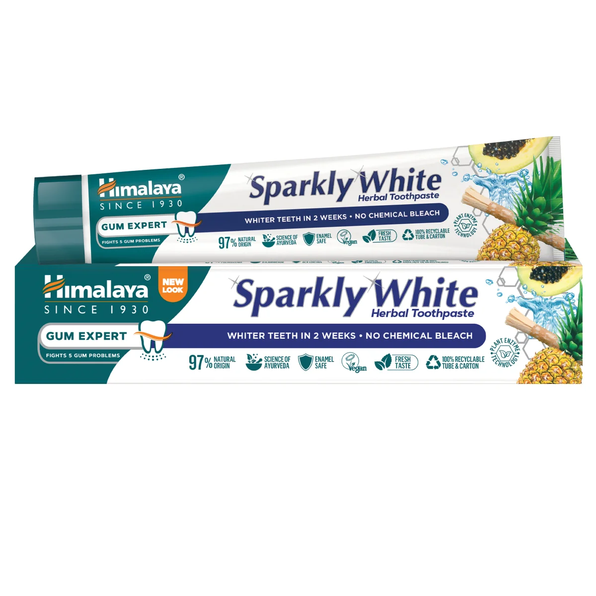 Himalaya Gum Expert ziołowa wybielająca pasta do zębów Sparkly White, 75 ml