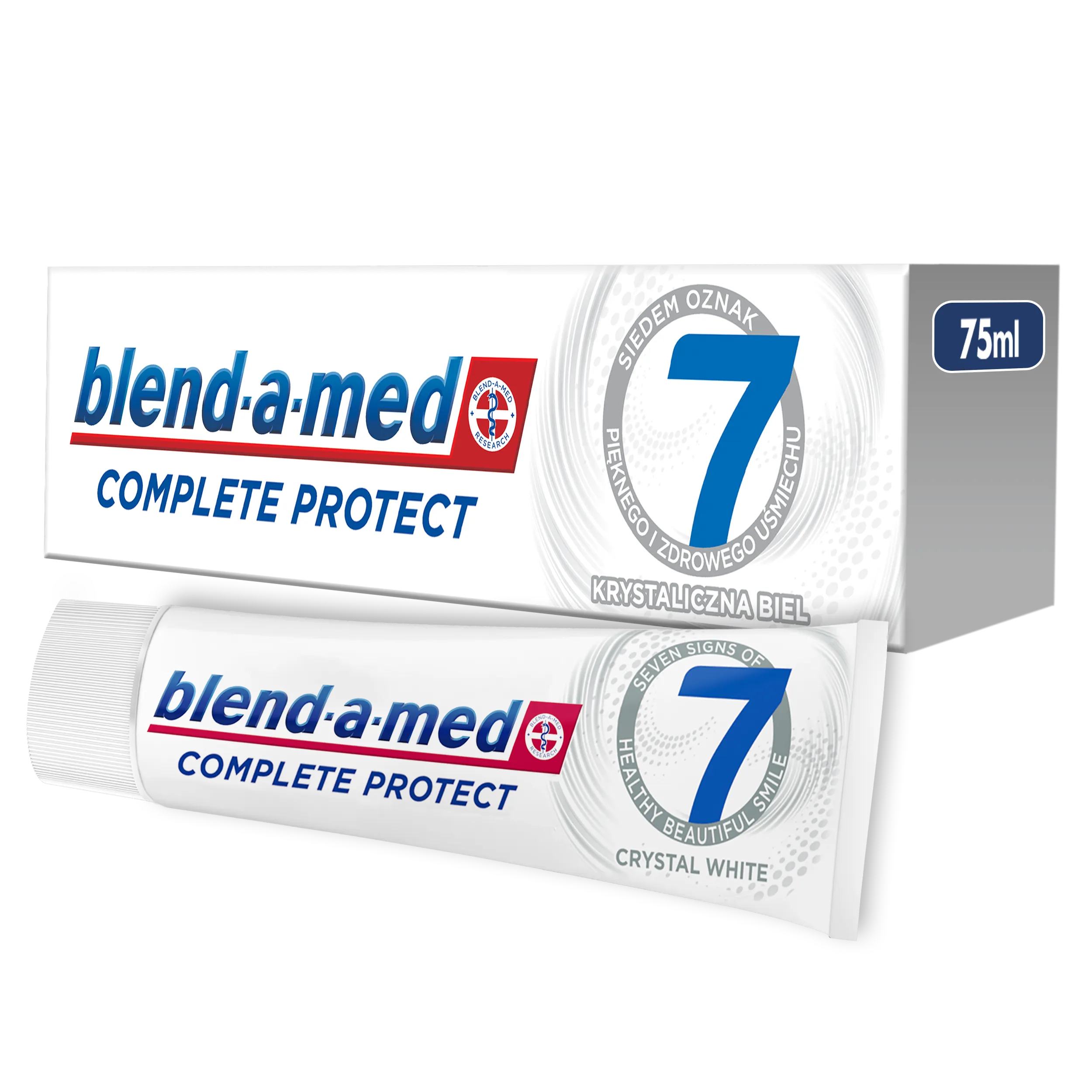 Blend-a-med Complete Protect 7 Cristal White pasta do zębów, 75 ml