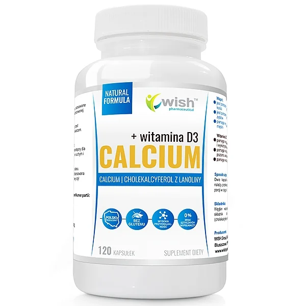 Wish Calcium + Witamina D3 120 kapsułek