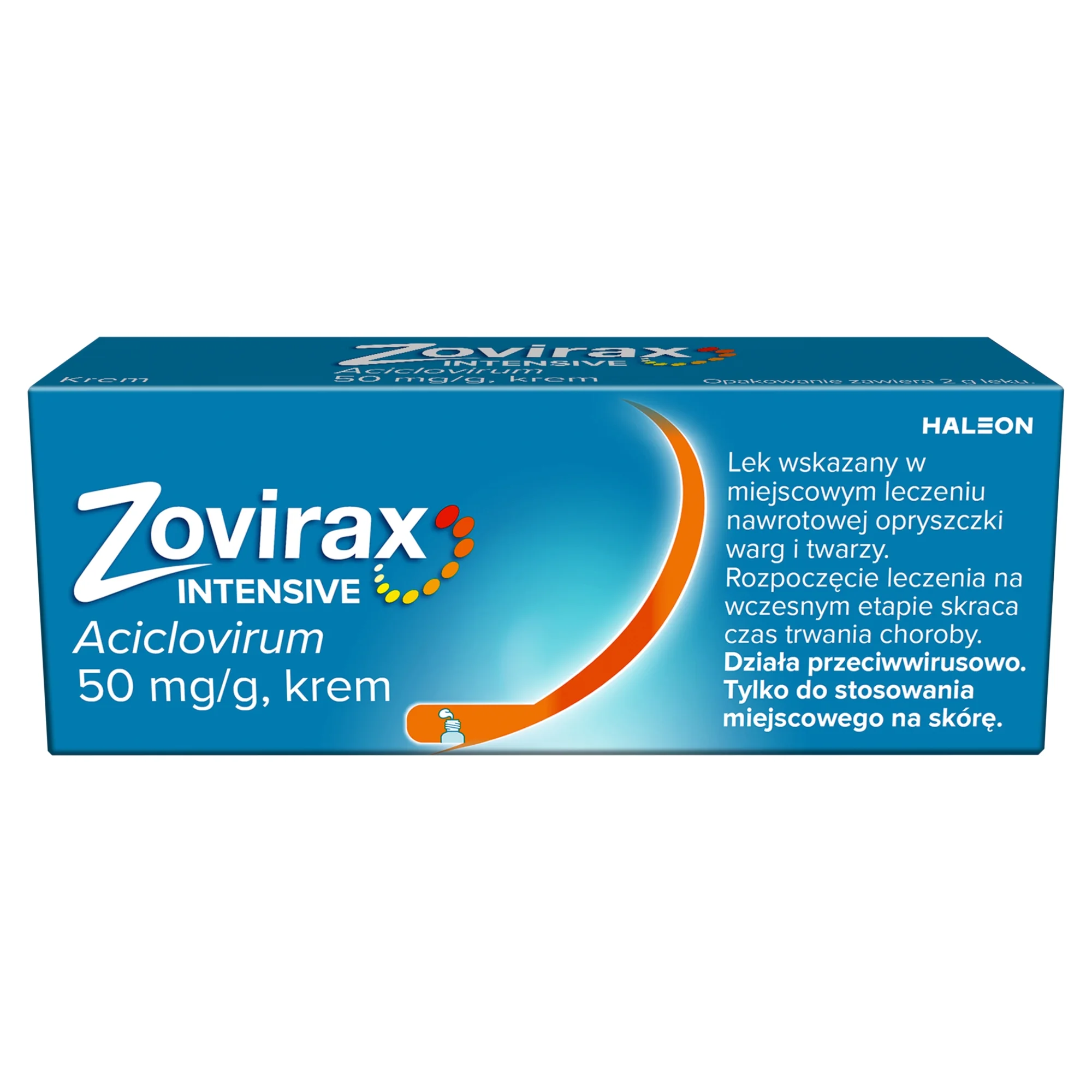Zovirax Intensive 50 mg/g, krem, 2 g
