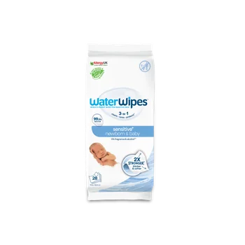 WaterWipes Sensitive+ chusteczki nawilżane dla noworodków i niemowląt, 28 sztuk