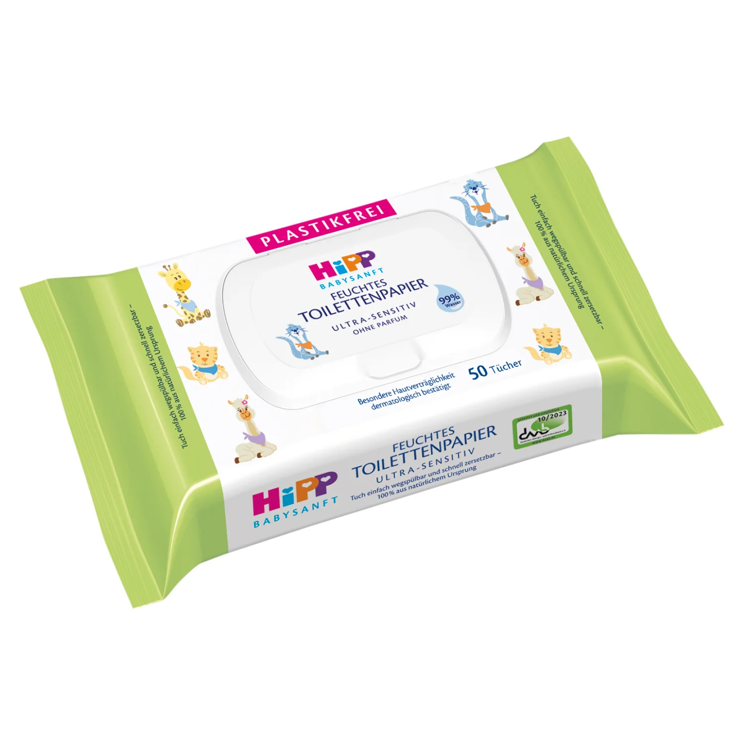 HiPP Babysanft Ultra-Sensitive nawilżany papier toaletowy, 50 sztuk