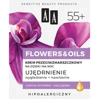 AA FLOWERS & OILS 55+ krem przeciwzmarszczkowy na dzień i na noc, 50 ml