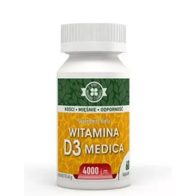 Witamina D3 Medica 4000 j.m., suplement diety, 60 kapsułek