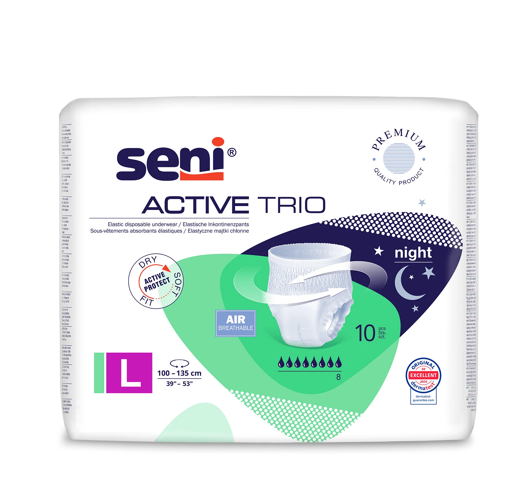 Seni Active Trio majtki chłonne, rozmiar L, 10 sztuk