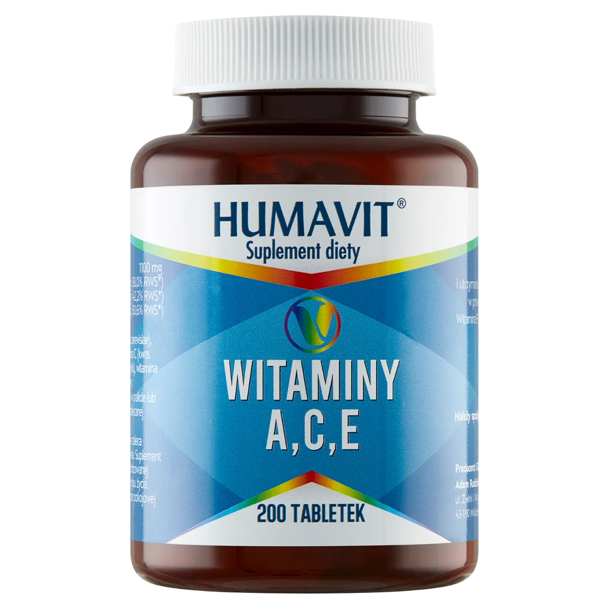 Humavit V Witaminy A,C,E, suplement diety, 200 tabletek