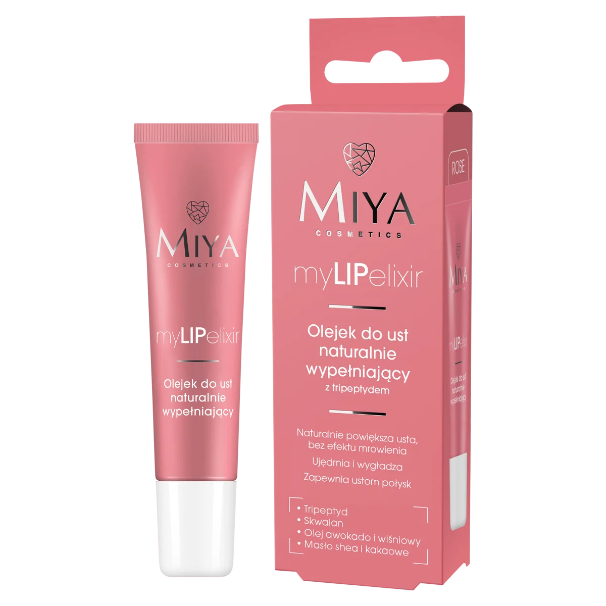 Miya Cosmetics myLIPelixir olejek do ust naturalnie wypełniający, rose, 10 g