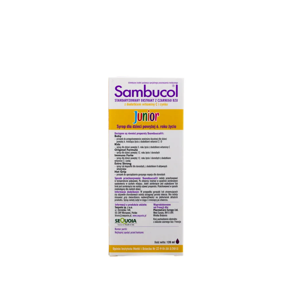 Sambucol Junior, syrop dla dzieci powyżej 6 roku życia, 120ml 