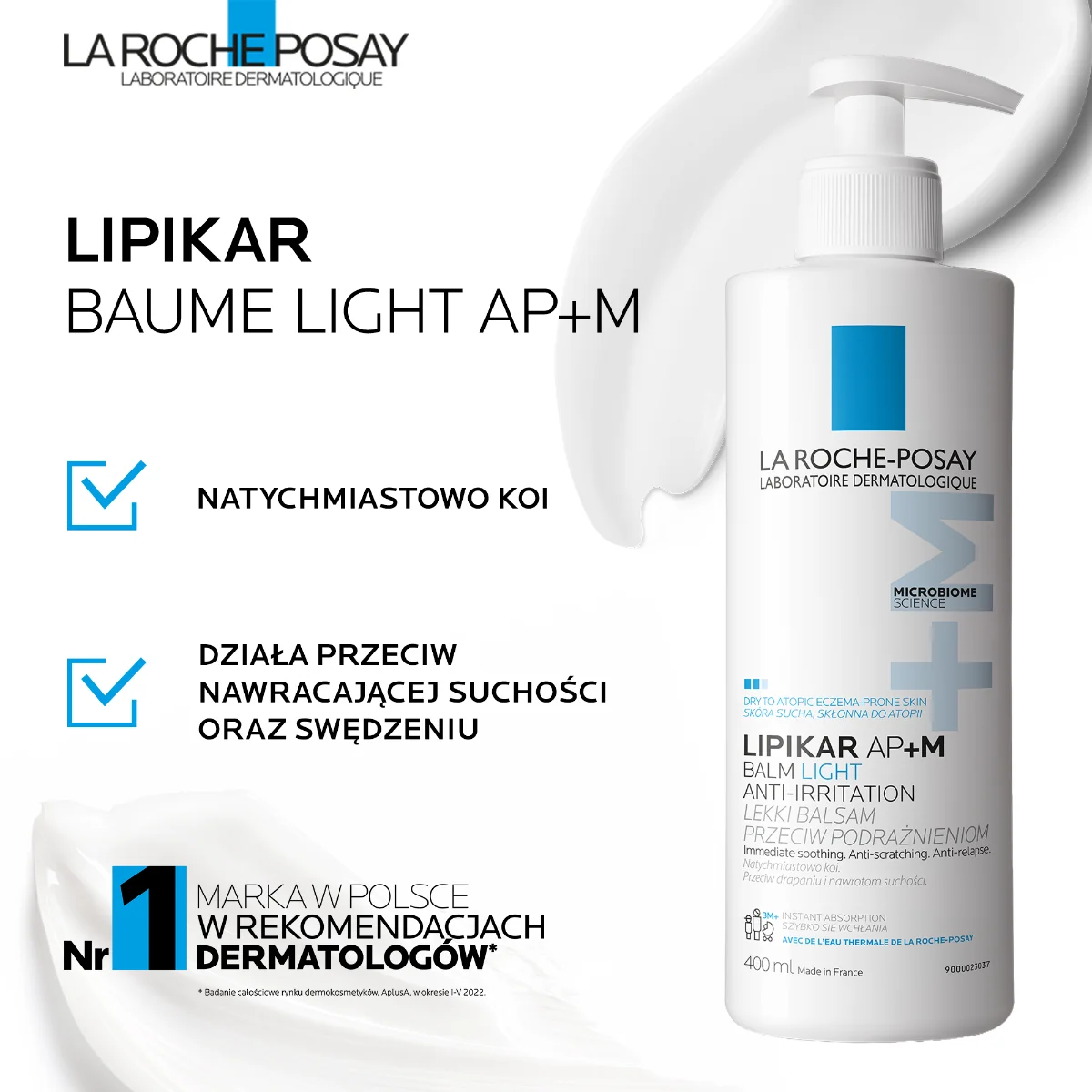 La Roche-Posay Lipikar Baume LIGHT AP+M Balsam regenerujący do ciała, 400 ml