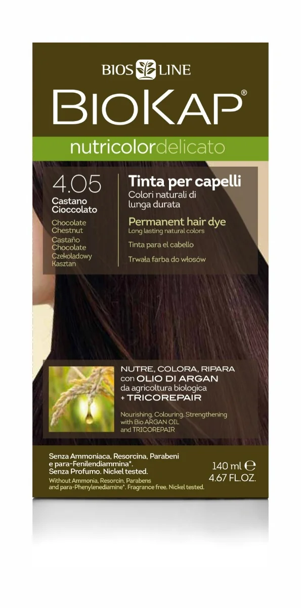 Biokap Delicato farba do włosów 4.05 Czekoladowy kasztan, 140 ml
