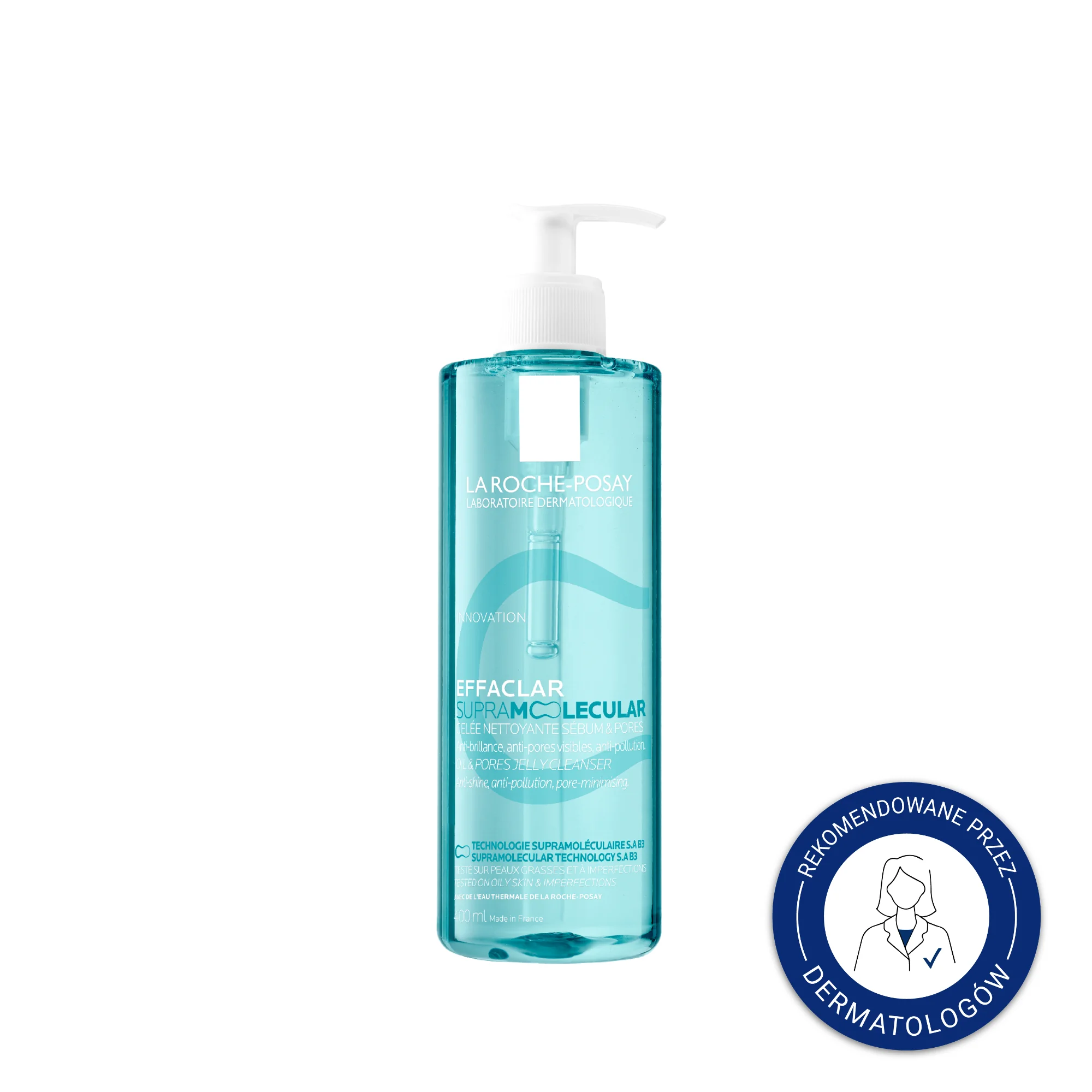 La Roche-Posay Effaclar Supramolecular żel oczyszczający pory i redukujący sebum, 400 ml