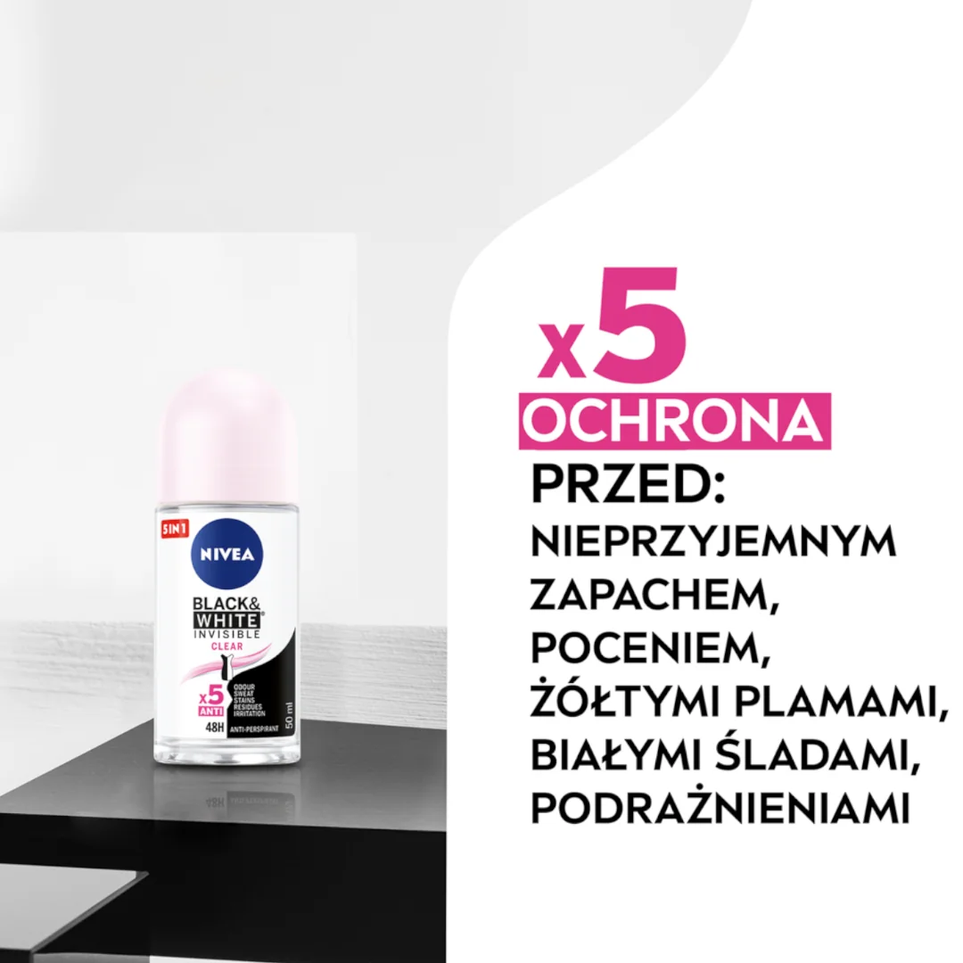 Nivea Black & Night Invisible Clear antyperspirant w kulce, 50 ml