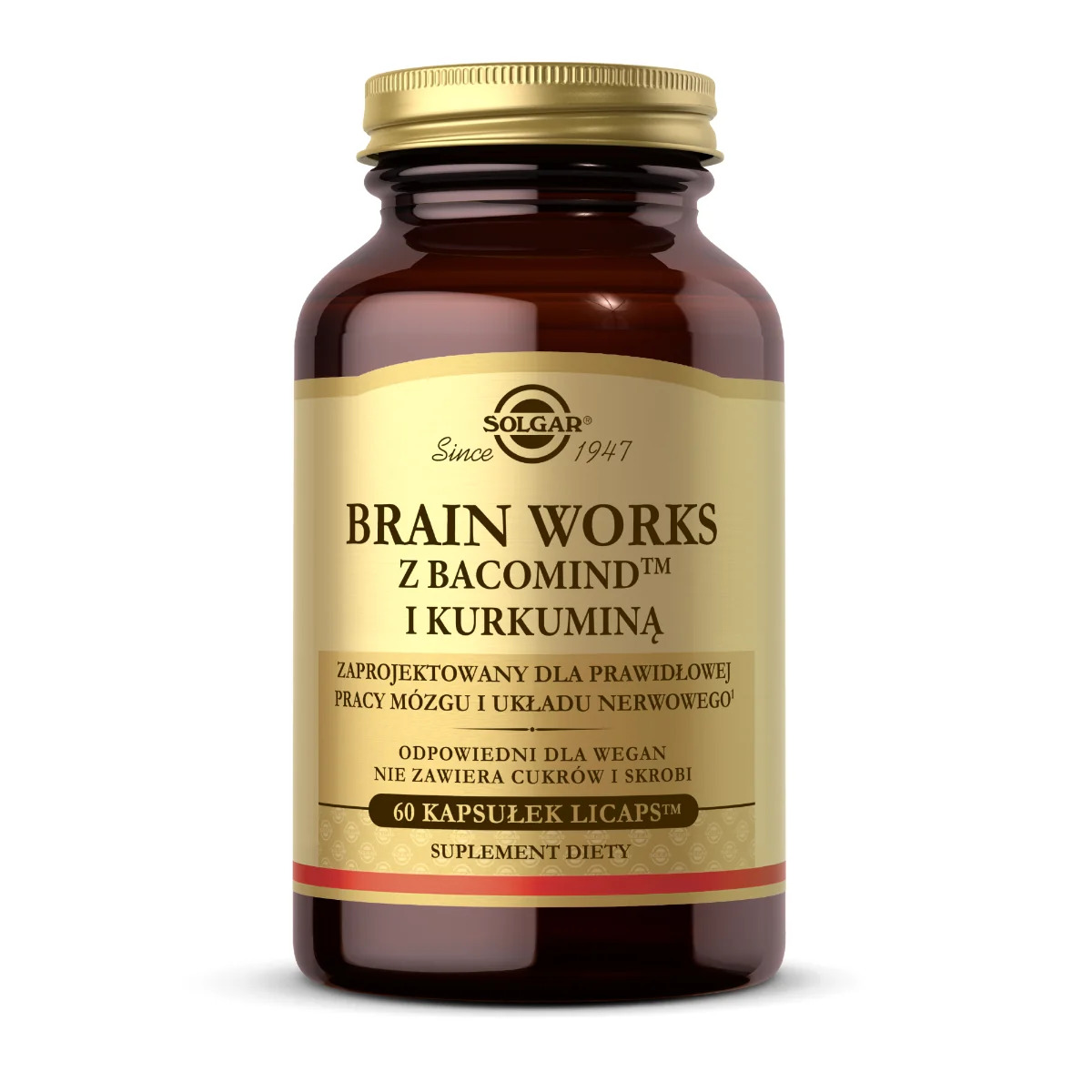 Solgar Brain Works z Bacomind i kurkuminą 60 kapsułek
