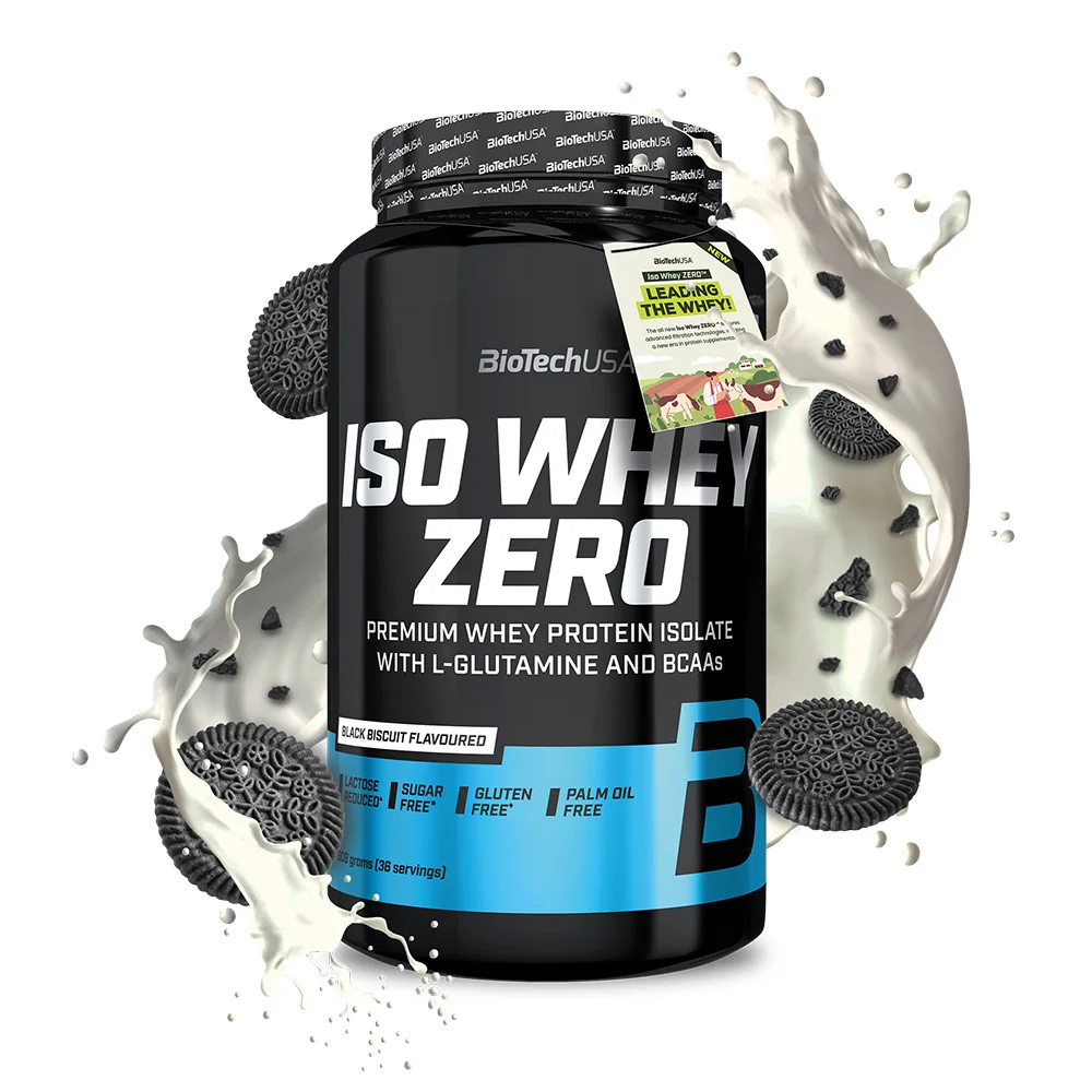 BioTechUSA Iso Whey Zero o smaku black biscuit, proszek, 908 g