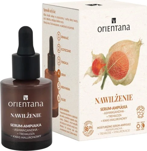 Orientana NAWILŻENIE Ashwagandha Kwas hialuronowy Trehaloza serum-ampułka, 30 ml