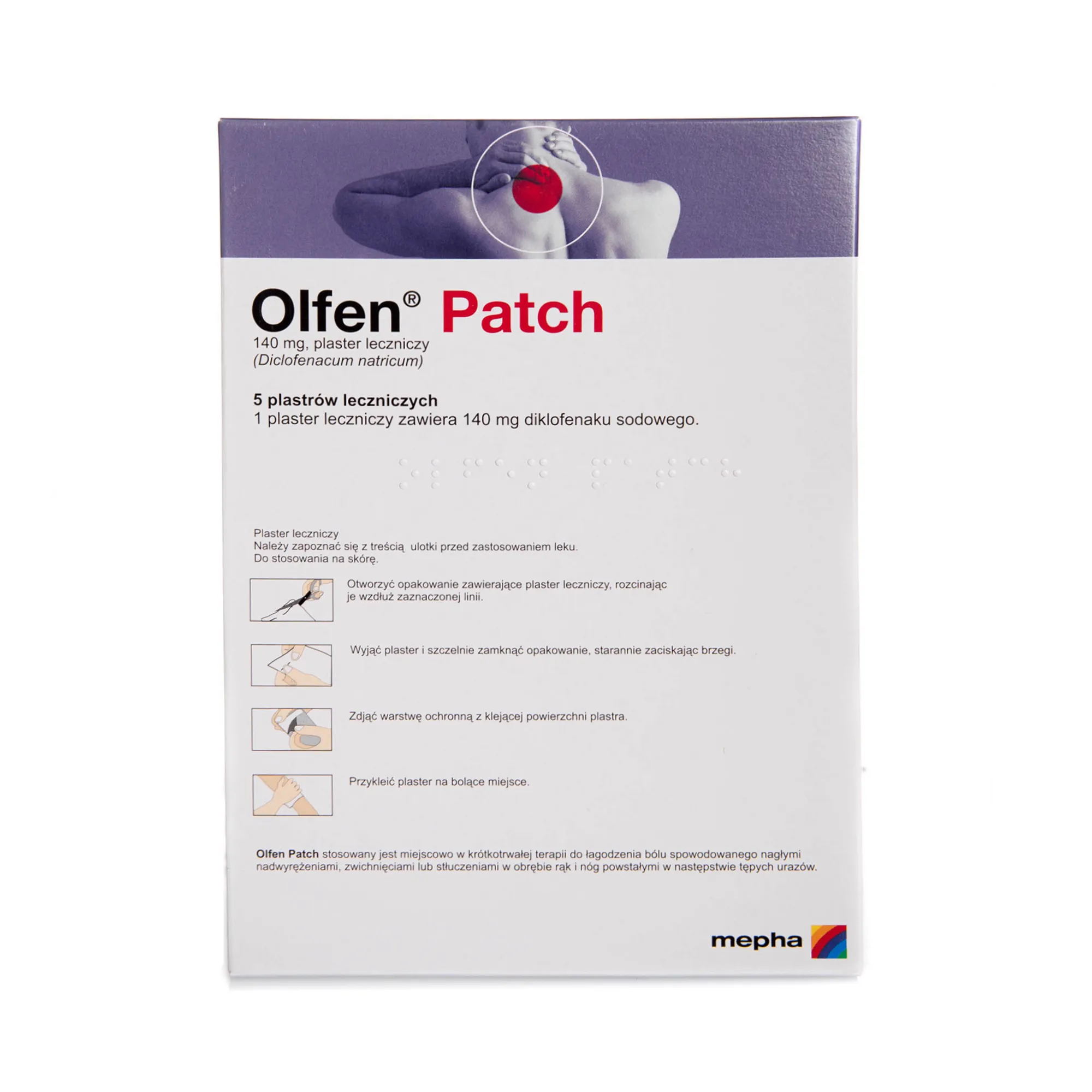 Olfen Patch 140 mg, plaster leczniczy, 5 plastrów 