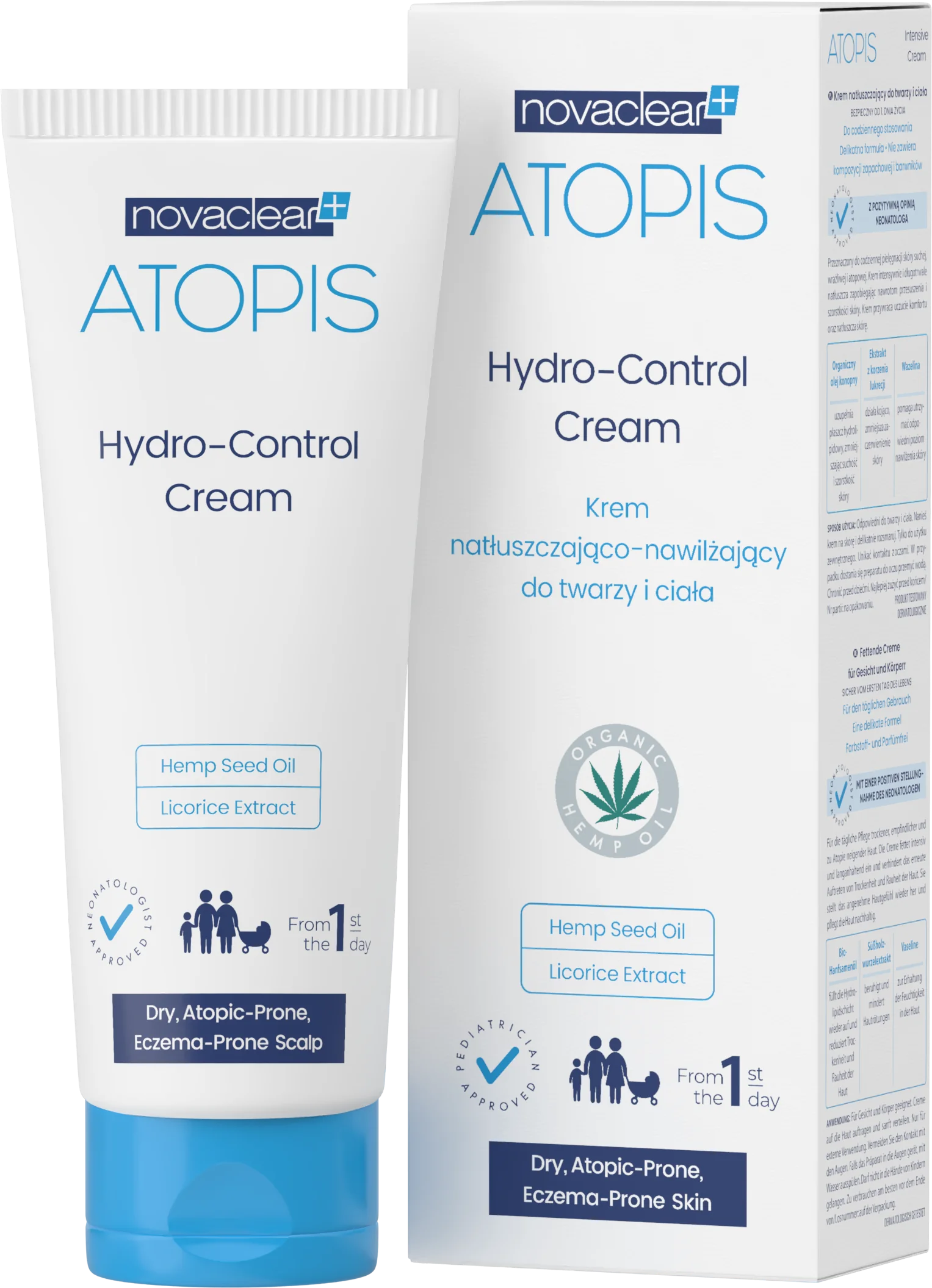 Novaclear Atopis Hydro-Control Cream krem natłuszczająco-nawilżający do twarzy i ciała, 100 ml