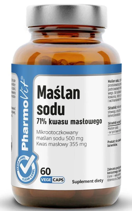 Pharmovit Maślan sodu 71% kwasu masłowego, 60 kapsułek