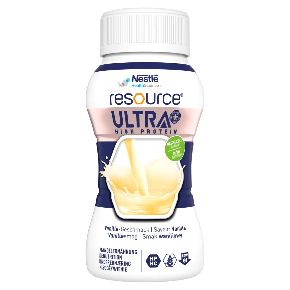 Nestlé Resource Ultra+ żywność specjalnego przeznaczenia smak waniliowy, 4 x 125 ml