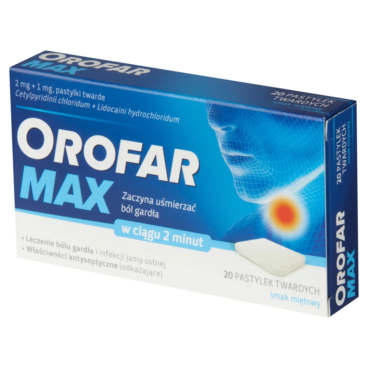 Orofar Max 2 mg + 1 mg 20 pastylek twardych