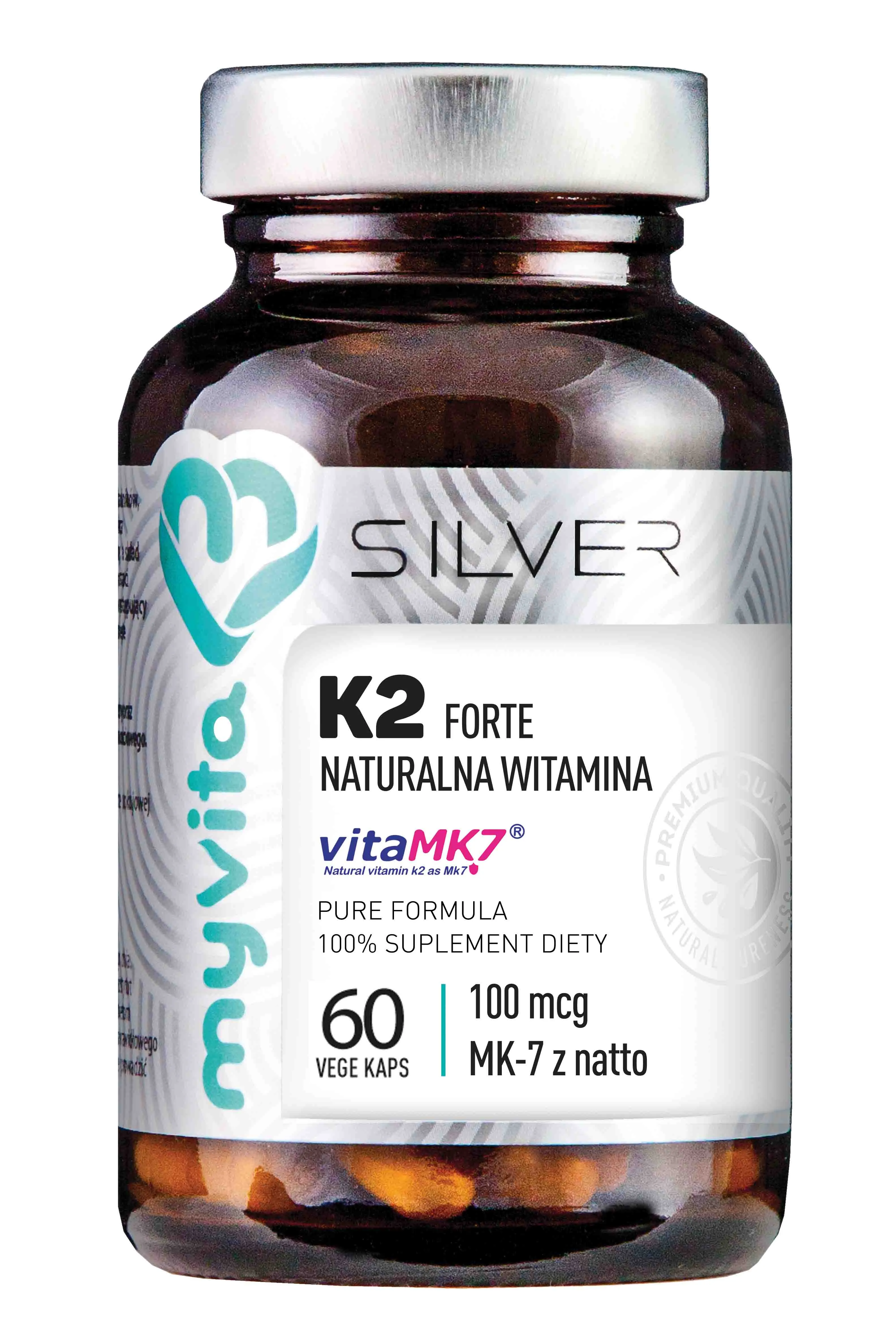 MyVita Silver, Witamina K2 100mcg Forte, suplement diety, 60 kapsułek