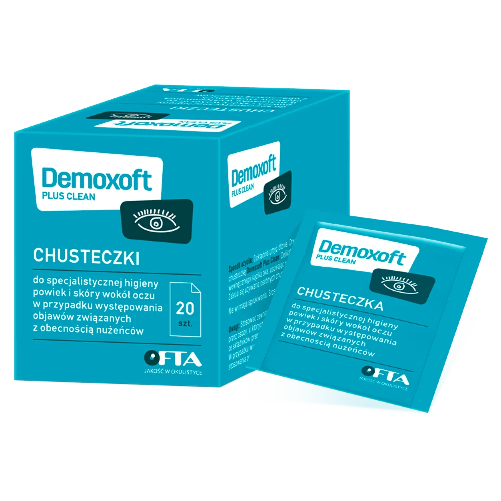 Demoxoft Plus Clean chusteczki nasączone, 20 sztuk
