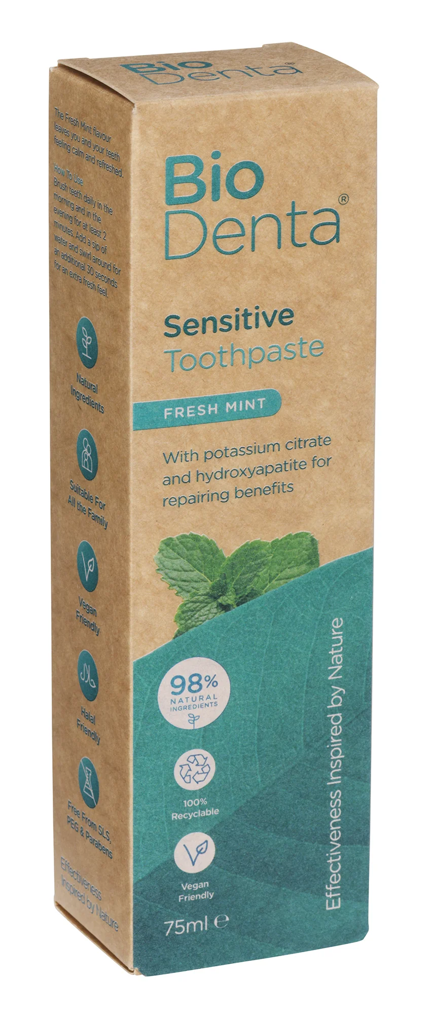BioDenta pasta do zębów wrażliwych o smaku świeżej mięty, 75 ml