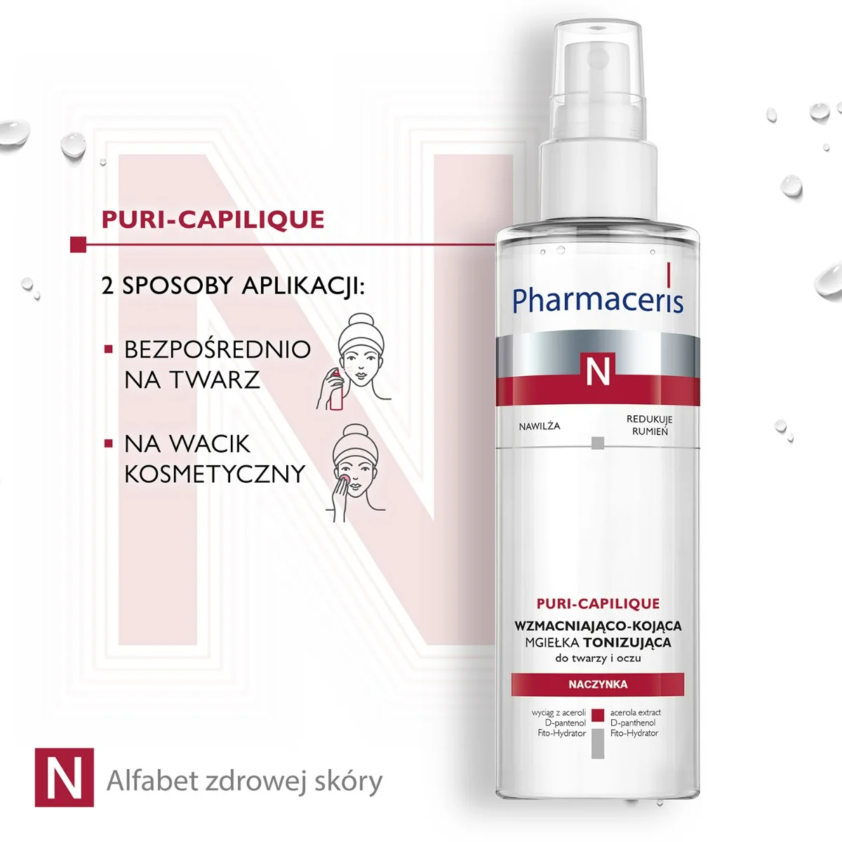 Pharmaceris N Puri-Capilique delikatny tonik-mgiełka wzmacniający naczynka, 200 ml