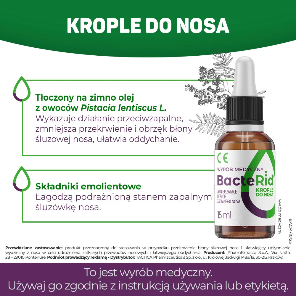 BacteRid krople do nosa, 15 ml
