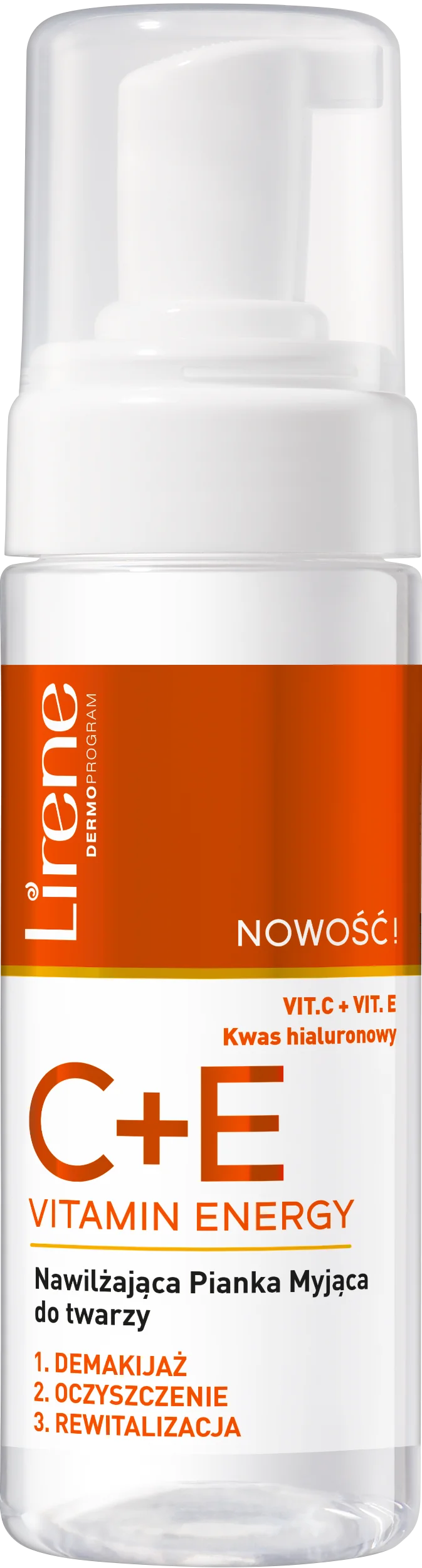 Lirene C+E VITAMIN ENERGY nawilżająca pianka myjąca do twarzy, 150 ml