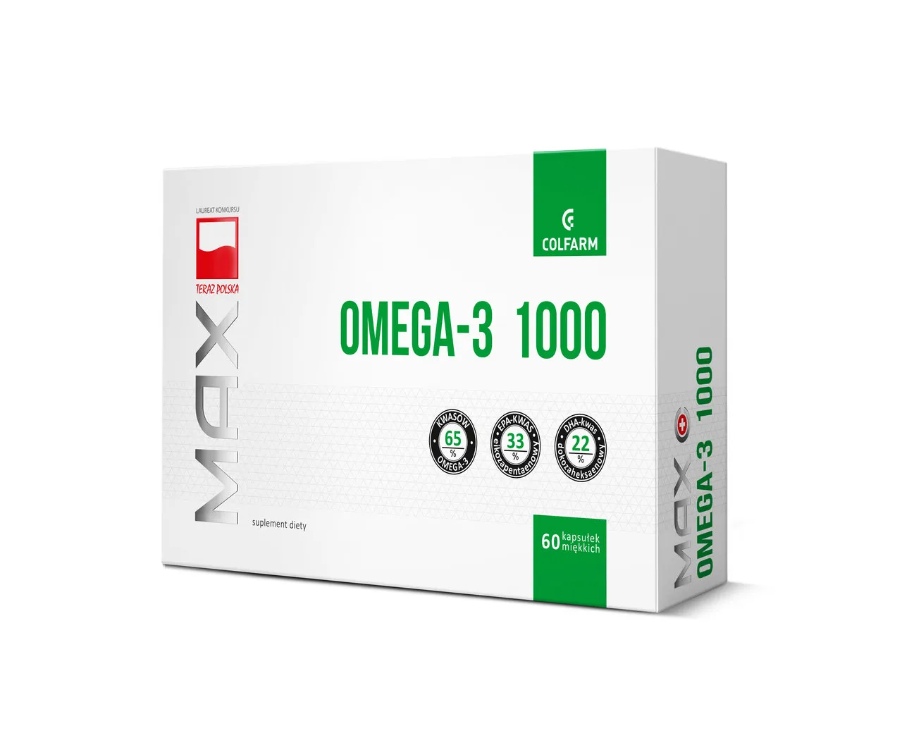 Omega-3 1000 Max, suplement diety, 60 kapsułek