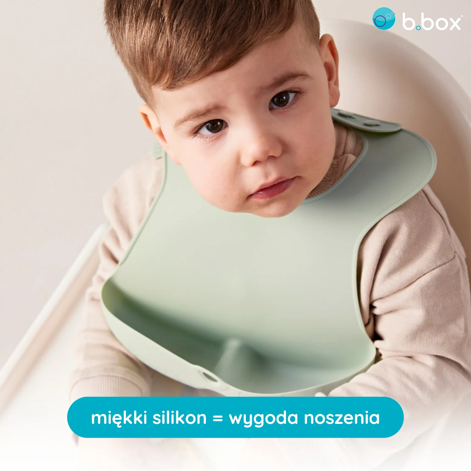 B.box śliniak z otwartą kieszonką szałwiowy, 1 szt.