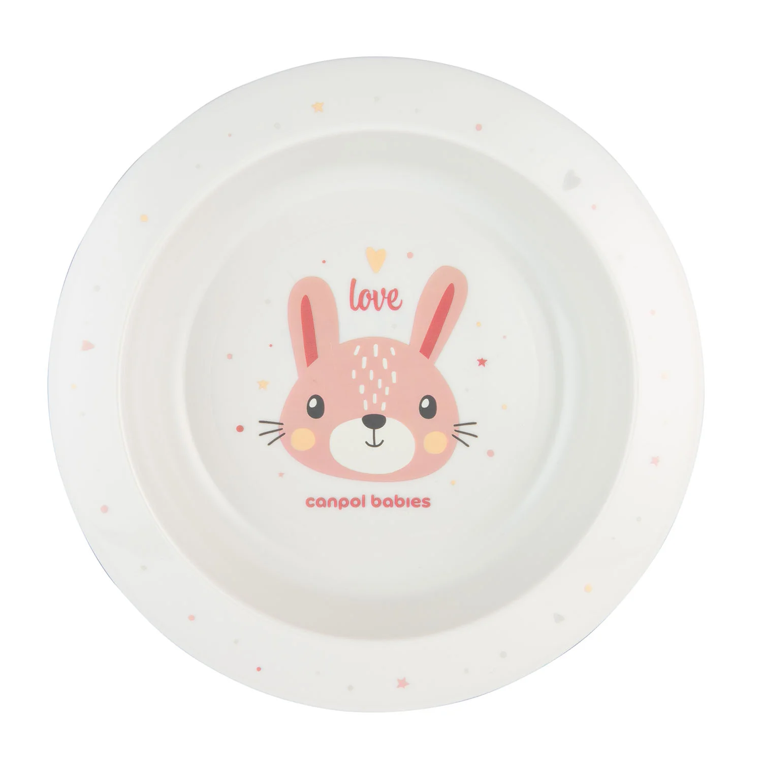 Canpol Babies Plastikowa miska dla dziecka CUTE ANIMALS różowa 270 ml, 1 sztuka