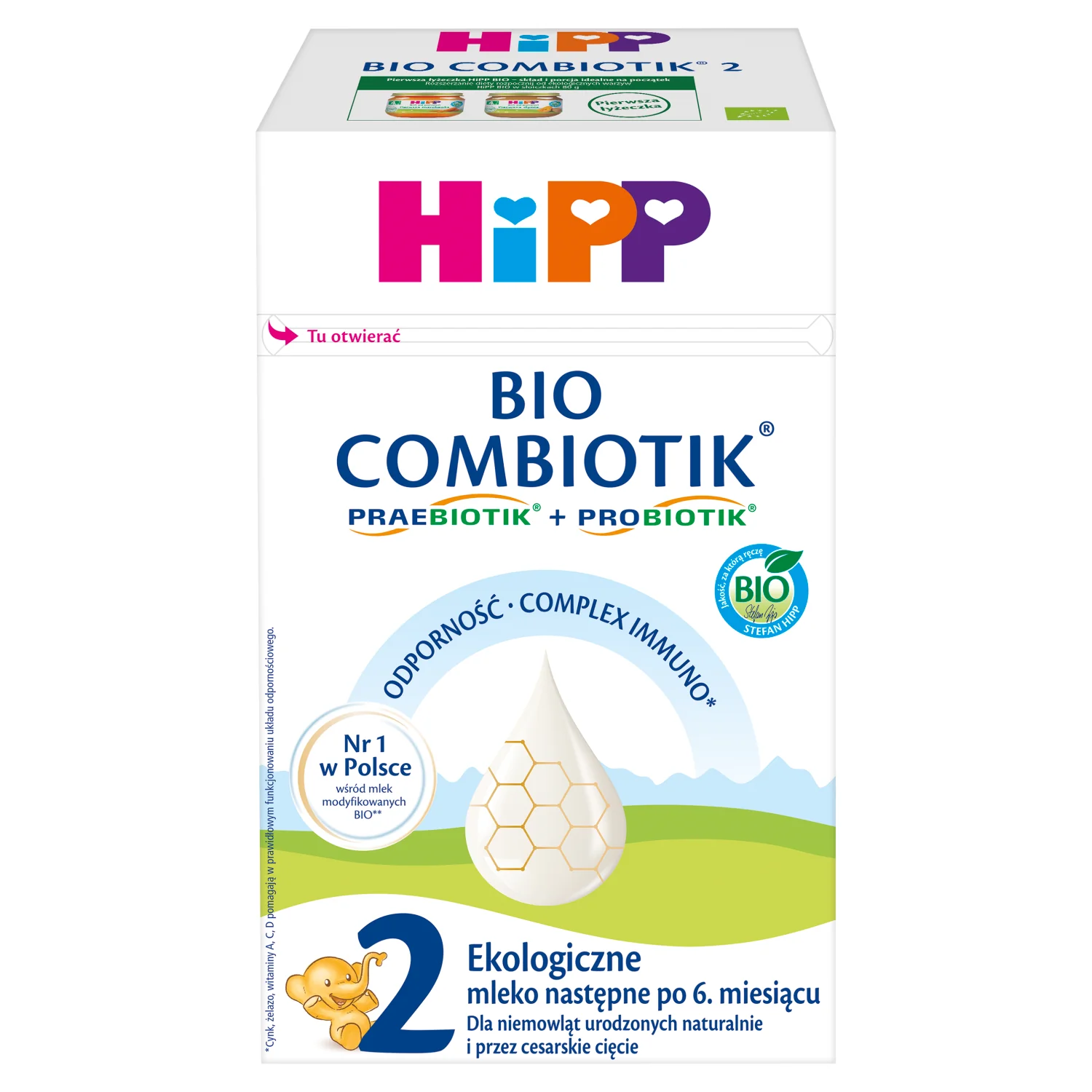 HiPP 2 BIO COMBIOTIK ekologiczne mleko następne dla niemowląt po 6. miesiącu życia, 550 g