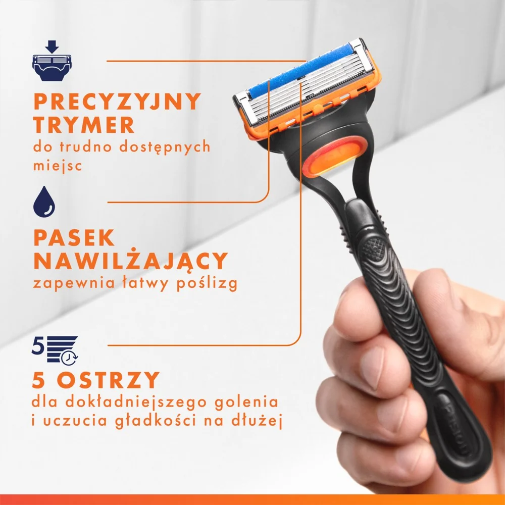 Gillette Fusion5 UEFA Champions League Special Edition Zestaw maszynka do golenia + 4 głowice + żel do golenia, 200 ml
