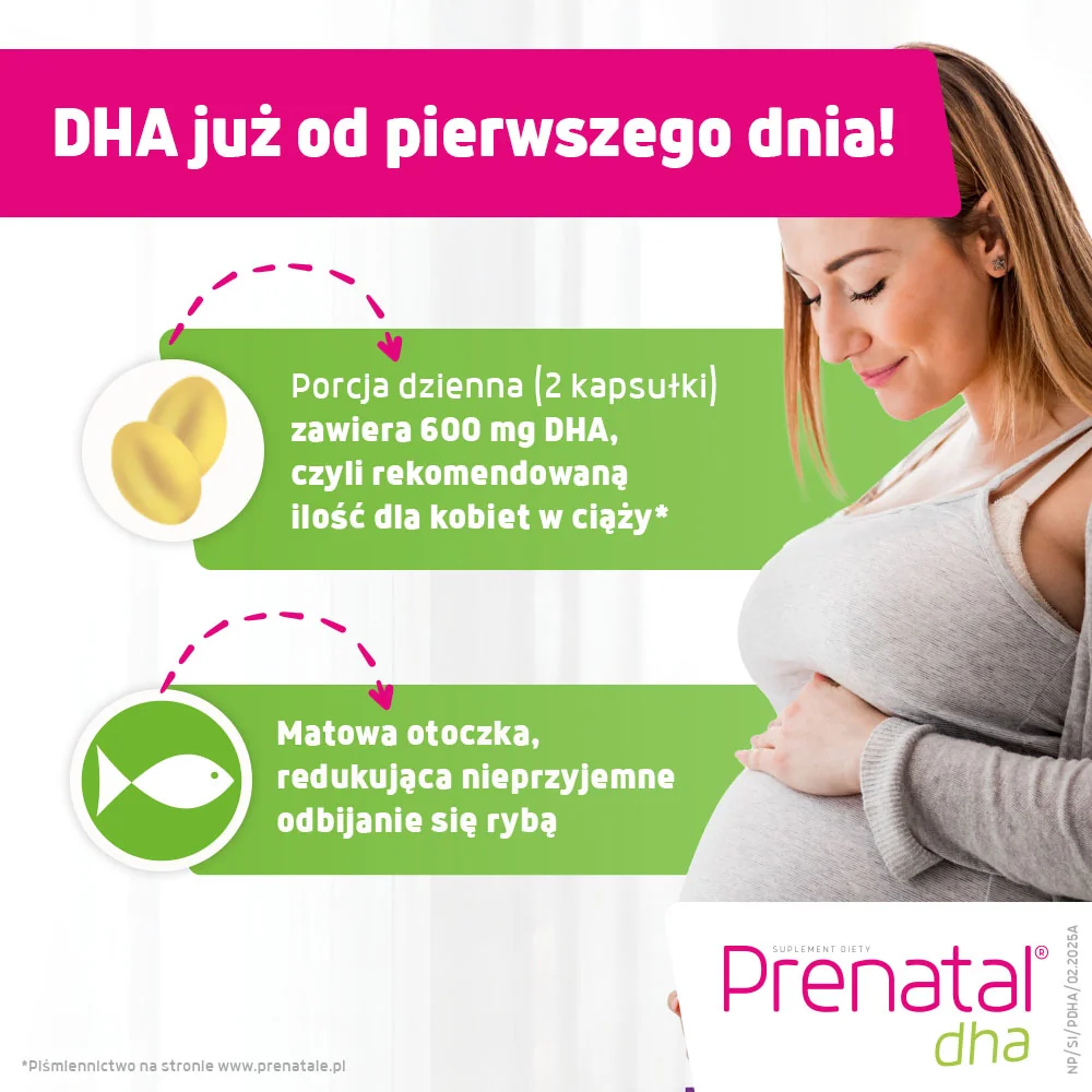 Prenatal DHA suplement diety, 30 kapsułek