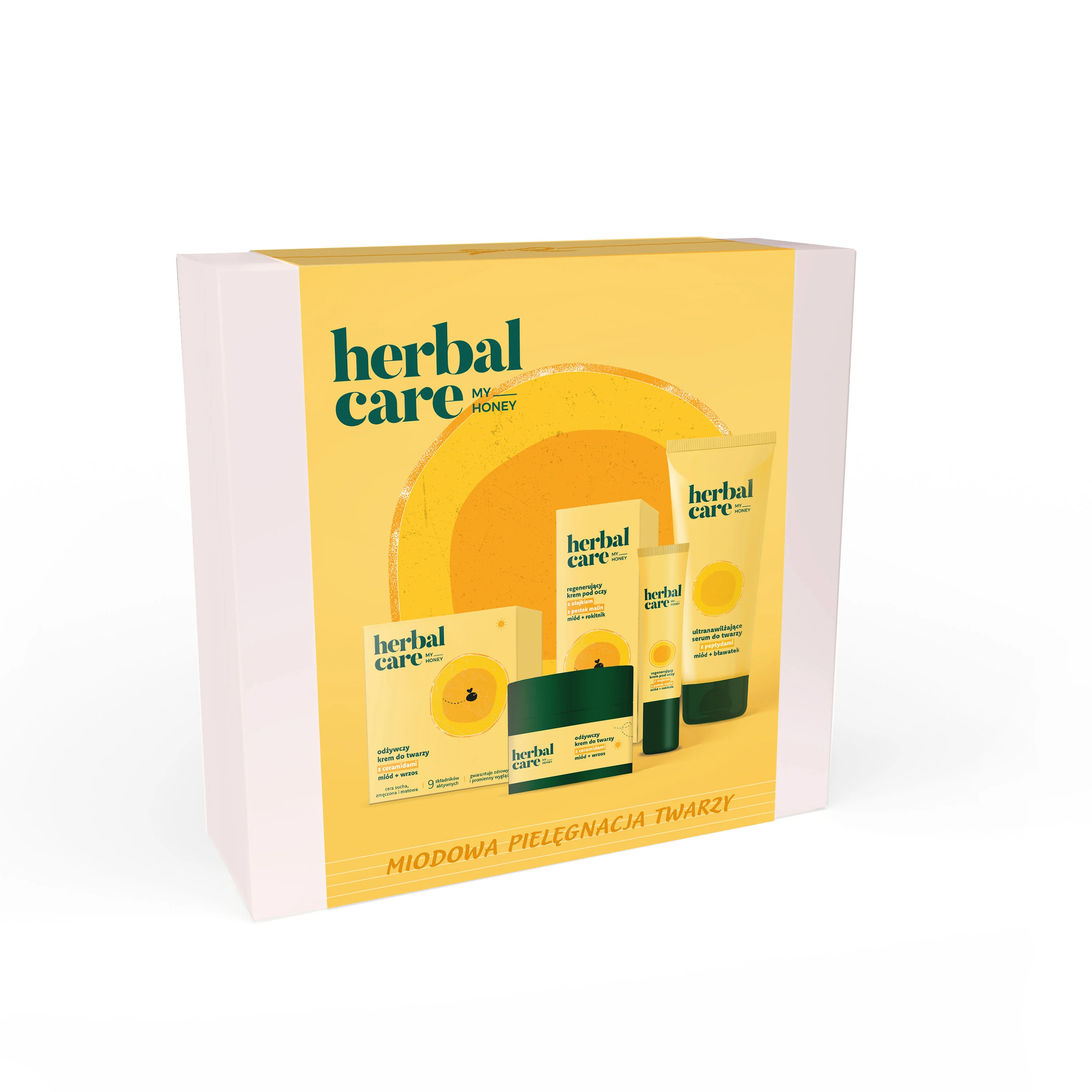 Herbal Care Zestaw my honey krem pod oczy, 15 ml + krem do twarzy, 50 ml + serum do twarzy, 50 ml