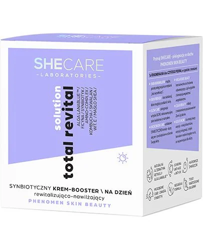 SheCare Total Revital Solution synbiotyczny krem-booster na dzień rewitalizująco-nawilżający, 50 ml. Data ważności: 31.10.2026
