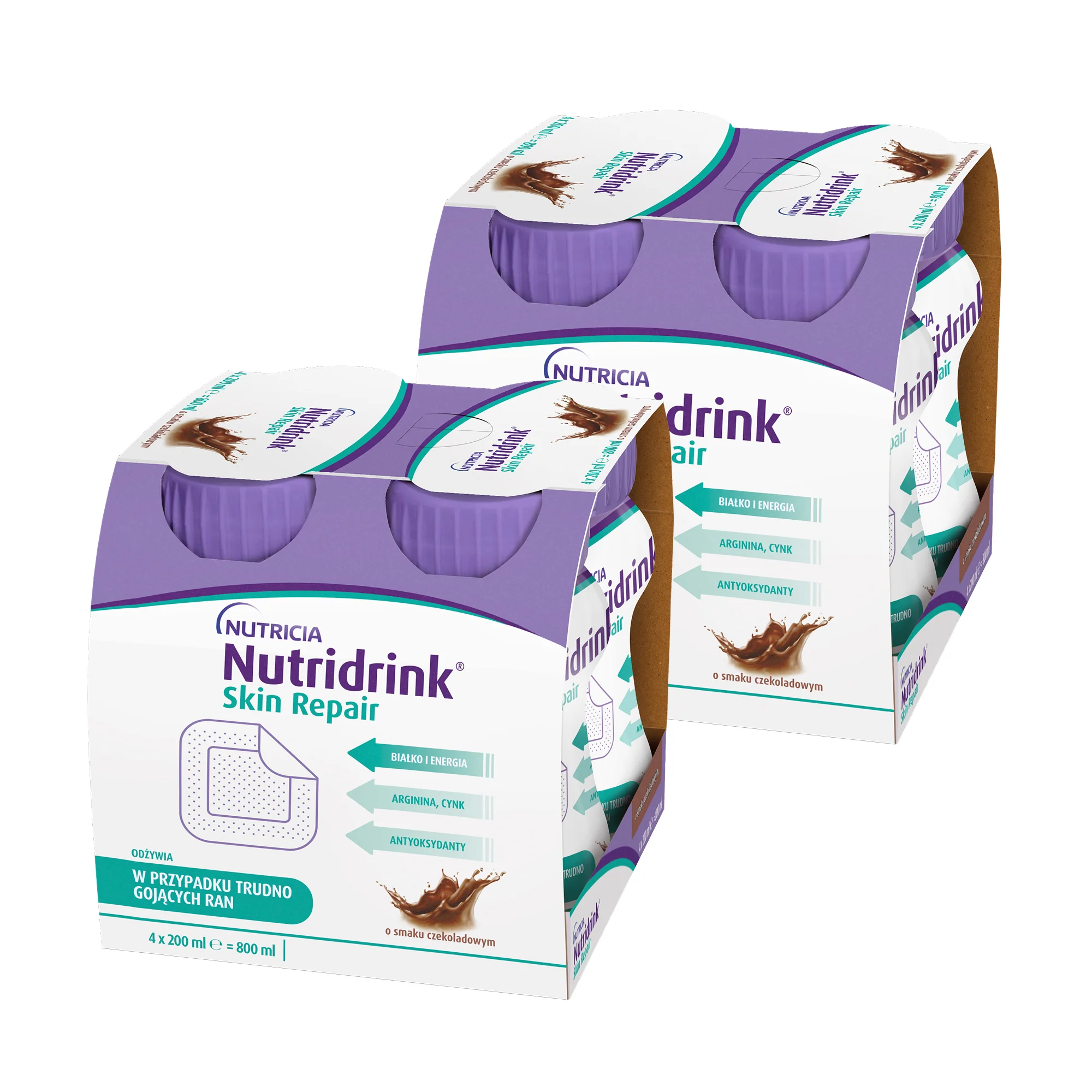 Nutridrink Skin Repair płyn o smaku czekoladowym, 2 x 4 x 200 ml