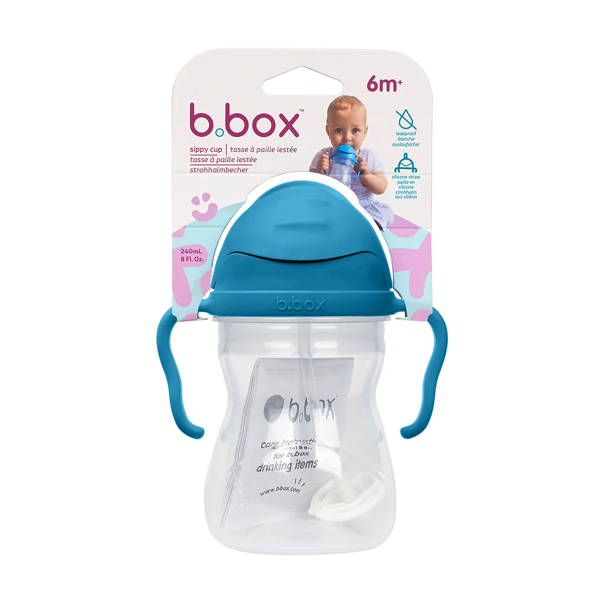 B.Box, bidon ze słomką, kobaltowy, 240 ml