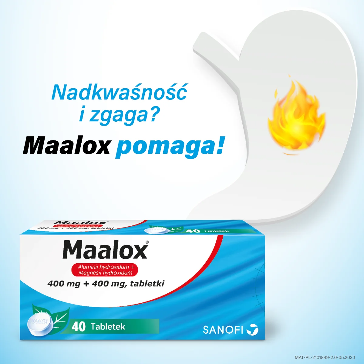 Maalox 400 mg + 400 mg, 40 tabletek